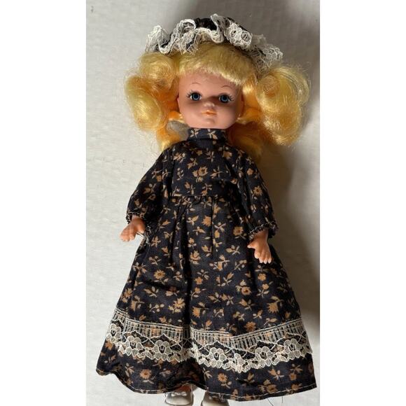 Vintage Made in Hong Kong 1970s Brown Blond Red Hair Girl Doll 8" Lot of 3 - Picture 7 of 16